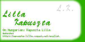 lilla kapuszta business card